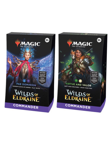 Juego de cartas magic the gatering mazos commander wilds of eldraine 4 mazos inglés