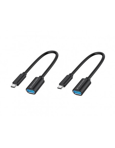 Adaptador usb tipo c a usb tipo a conceptronic 20cm -  macho - hembra -  pack 2 unidades