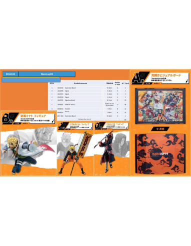 Ichiban kuji banpresto naruto top 99 lote 80 articulos