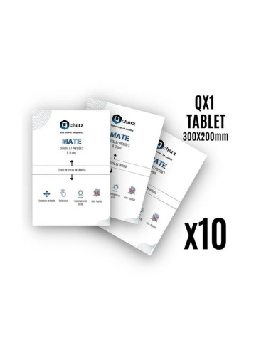 Laminas de proteccion frontales qcharx tablet mate qx1 10 unidades