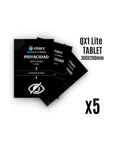 Laminas de proteccion frontales qcharx tablet privacidad qx1 lite 5 unidades