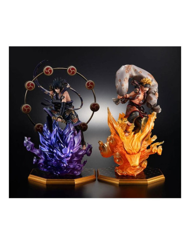 Pack 2 figuras megahouse naruto shippuden naruto dios del viento + sasuke dios del trueno