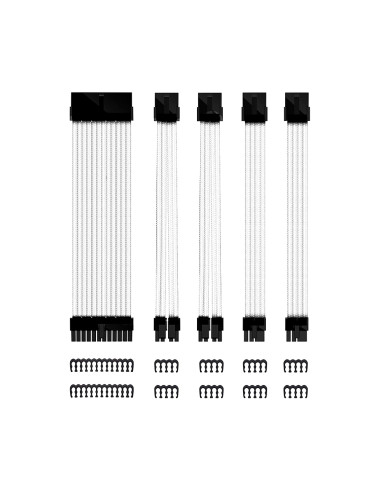 Kit cables extensión blancos para fuente de alimentación