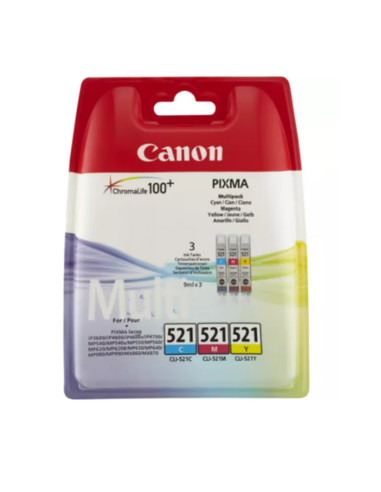 Multipack canon cli 521 pixma 3600 -  4600 -  4700 -  mp540 -  550 -  560 -  620 -  630 -  640 -  980 -  mx860 -  870 blister