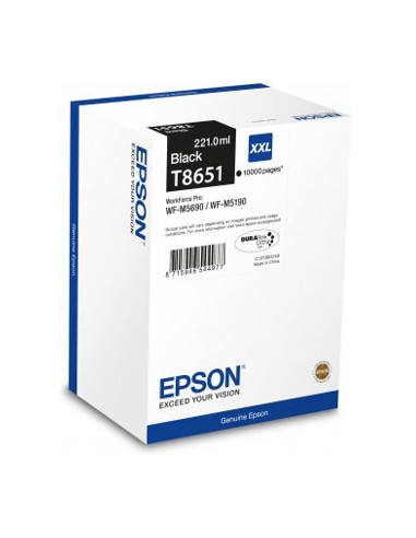 Cartucho tinta epson t8651 negro xxl 10000 paginas