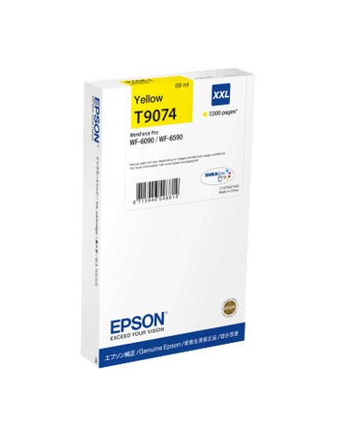 Cartucho tinta epson t9074 amarillo xxl wf - 6xxx ink 7000 paginas