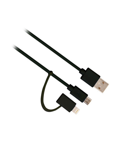 Cable de datos ewent usb - micro usb + lightning - macho - macho - 1m