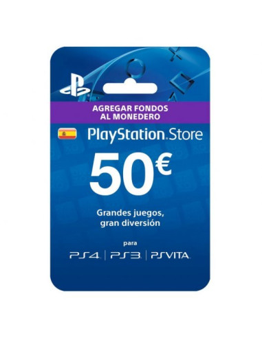 Tarjeta prepago monedero sony playstation live card 50 euros