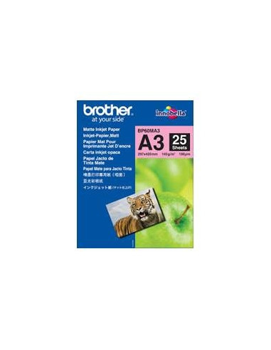 Papel brother inyeccion mate bp60ma3 25 hojas mfc5890cn mfc5895cw mfcj5910dw dcp6690cw mfc6490cw mfcj6510dw mfcj6520dw mfcj6710