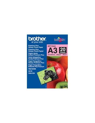 Papel brother foto brillante bp71ga a3 20 hojas mfc5890cn mfc5895cw mfcj5910dw dcp6690cw mfc6490cw mfcj6510dw mfcj6520dw mfcj67