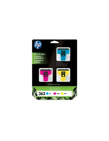 Pack cartucho tinta hp cb333ee nº 363 cian  - magenta - amarillo