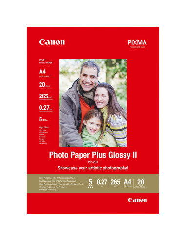 Papel fotografico canon 2311b019 brillo ii plus pp - 201 a4 -  20 hojas