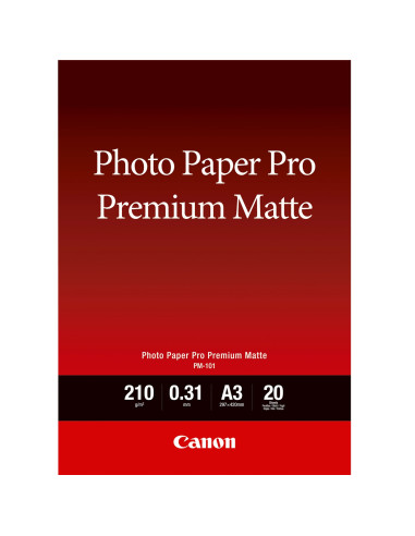 Papel fotografico canon premium matte tinta iimpresion -  a3 -  297x420mm -  20 hojas