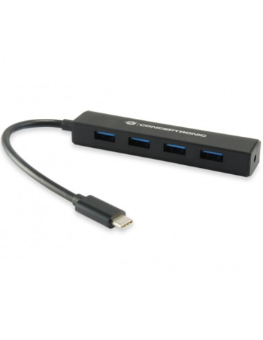 Adaptador hub conceptronic usb tipo c a usb 3.0 4 en 1