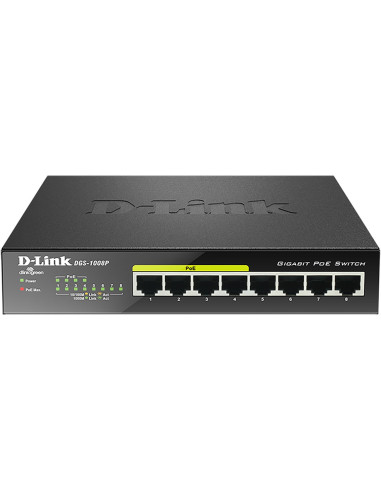 Switch 8 puertos gigabit poe d - link