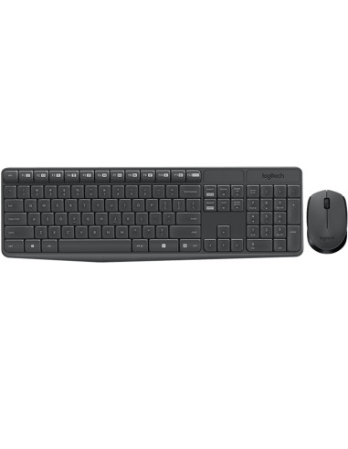 Teclado + mouse logitech mk235 inalambrico ingles internacional