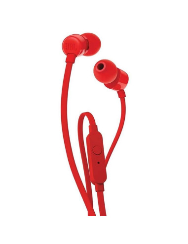 Auriculares intrauditivos jbl t110 red - pure bass - drivers 9mm - cable plano - manos libres