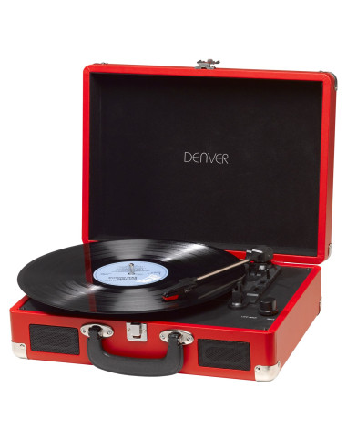 Tocadiscos denver vpl - 120 - usb con software para pc - rojo