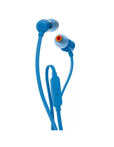 Auriculares intrauditivos jbl t110 blue - pure bass - drivers 9mm - cable plano - manos libres