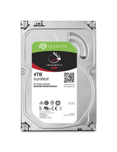 Disco duro interno hdd seagate ironwolf nas st4000vn008 4tb 3.5pulgadas 5900rpm -  64mb -  sata 600