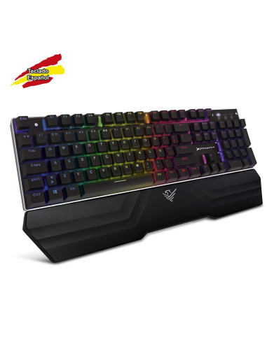 Teclado mecanico phoenix gaming full rgb - 14 modos de iluminacion - 5 perfiles de juego configurables - reposamuñecas - progr