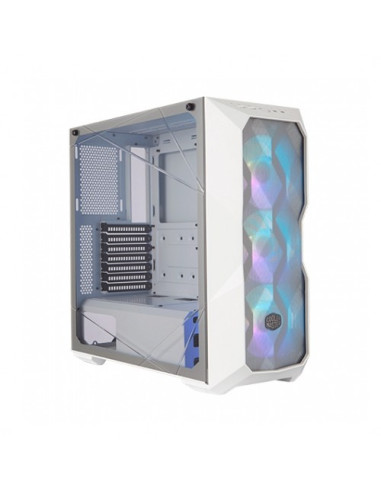 Torre atx coolermaster masterbox td500 mesh white - cristal templado - 3xven 120mm argb - controlador argb