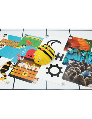 Tapete blanco bee - bot + tarjetas para tapete infantil