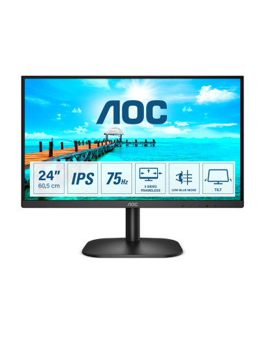 Monitor led 24 pulgadas aoc 24b2xda - ips - hdmi - vga - dvi - 75hz - 4ms - altavoces - vesa 100x100