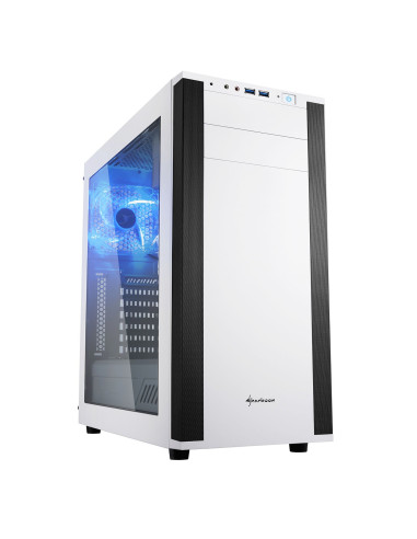 Caja sharkoon m25 - w atx 2xusb3.0 sin fuente blanco