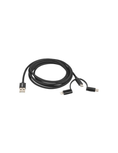 Cable usb lanberg 3en1 - usb - c machomicro usb macholightning macho 1.8m