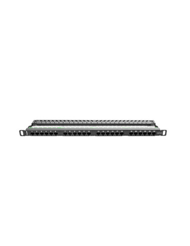 Patch panel lanberg cat.5e utp 24 puertos 0.5u rack 19 negro