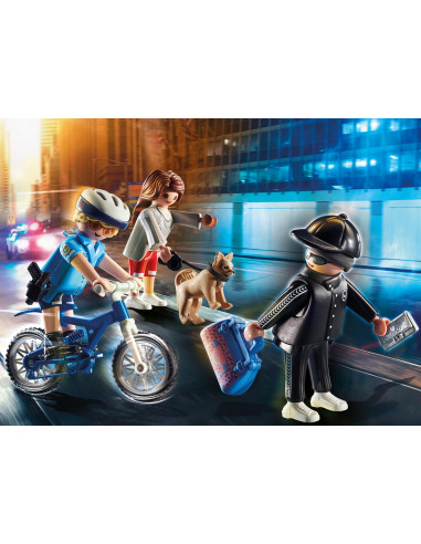 Playmobil ciudad bici policial persecucion del carterista