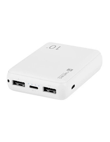 Powerbank natec trevi compact 10000 mah 2xusb - a usb - c blanco