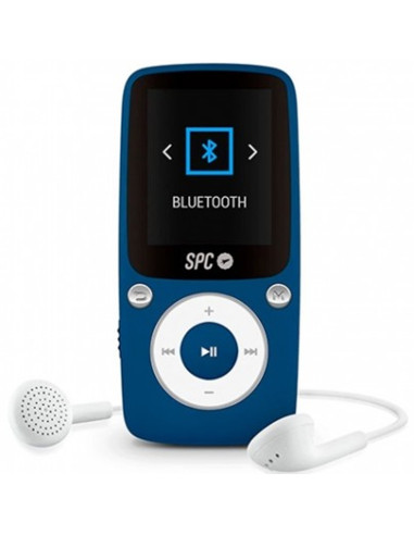 Reproductor mp4 8gb spc pure sound bluetooth 2 azul lcd 1.8pulgadas -  bluetooth -  radio fm -  in 3.5mm -  micro sd -  mp3 -  