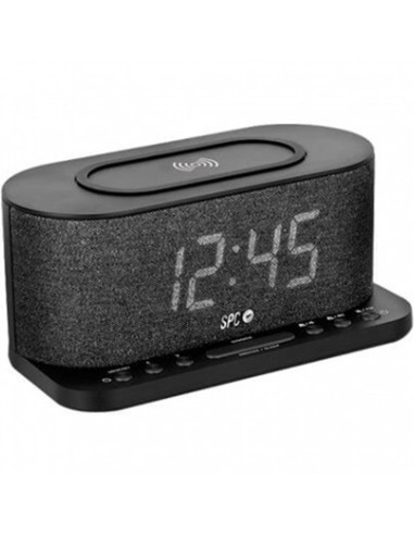 Radio despertador spc gisli negro pantalla led -  2xalarmas -  radio fm -  m.sleep -  carga wireless