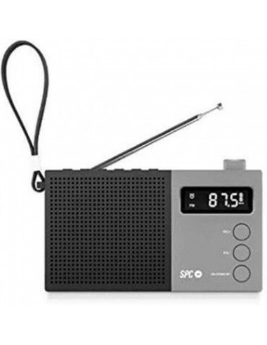 Radio despertador spc jetty max negro pantalla led -  reloj -  alarma -  fm -  50 emisoras -  aux in