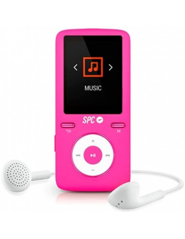 Reproductor mp4 8gb spc pure sound colour 2 rosa lcd 1.8pulgadas -  radio fm -  entrada 3.5mm -  micro sd -  mp3 -  video