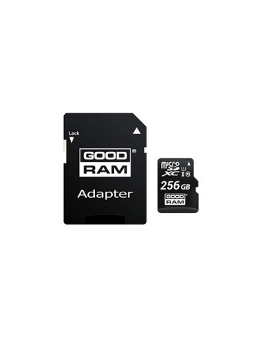 Tarjeta de memoria micro sd goodram 256gb c10 uhs - i + adaptador