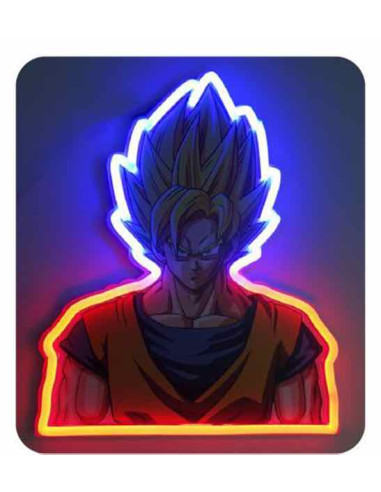 Mural lampara neon teknofun madcow entertainment dragon ball z goku saiyan 30 cm