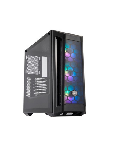 Caja ordenador gaming e - atx coolermaster masterbox mb511 argb negro cristal templado - 3xven 120mm argb con controlador