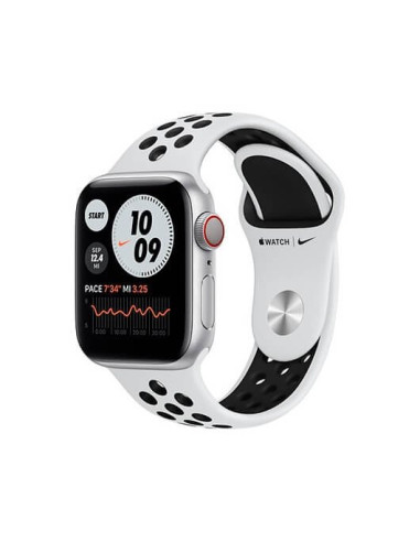 Apple watch nike series 6 gps - cell 40mm silver alumin. case with pure platinum - black nike s. band