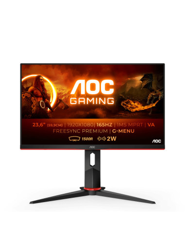 Monitor led 23.6pulgadas aoc c24g2ae fhd 165hz 1ms 2x hdmi 2x dp curvo