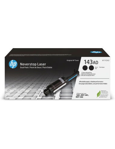 Kit recarga toner original hp neverstop 143ad negro 2 unidades