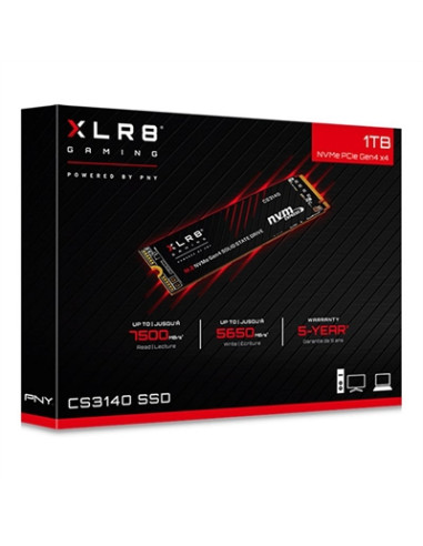 Disco duro interno ssd pny xlr8 cs3140 1tb m.2 pcie nvme