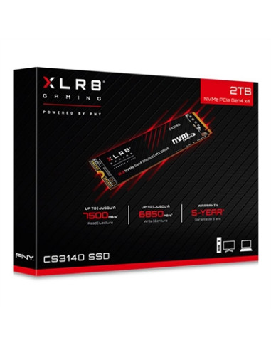 Disco duro interno ssd pny xlr8 cs3140 2tb m.2 pcie nvme