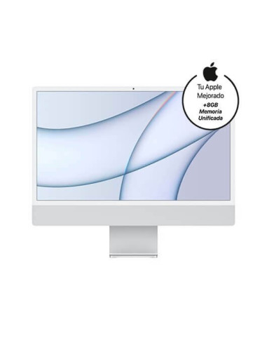 Ordenador all in one apple imac 24pulgadas retina 4.5k silver 2021chip m1 8c -  16gb -  ssd 512gb -  gpu 8c