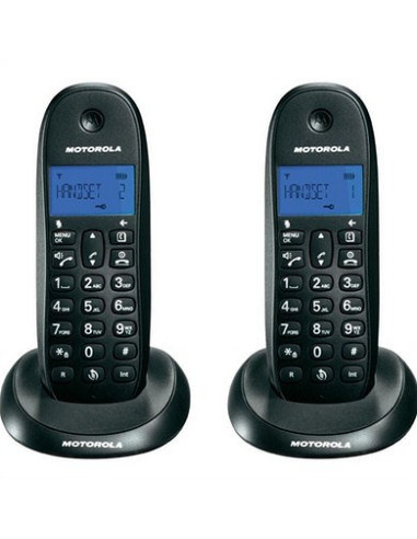 Telefono motorola c1002lb+ duo wireless inalambrico negro