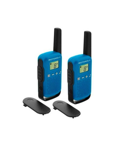 Walkie talkie motorola tlkr - t42 blue packs 2  pmr446 -  8km -  16canales -  500mw -  clip cinturon