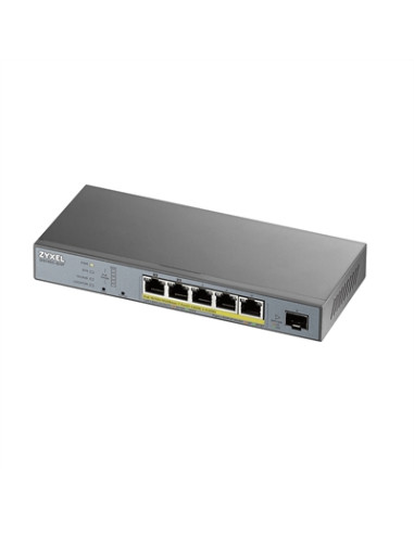 Switch 6 puertos zyxel gs1350 - 6hp - eu0101f 5 puertos gigabit ethernet + 1 puerto sfp