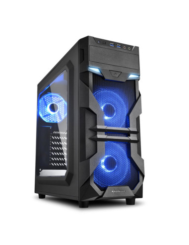 Caja ordenador gaming sharkoon vg7 - w atx 2 x usb3.0 2 x usb2.0 sin fuente azul